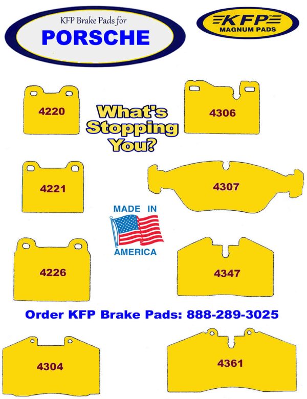 Porsche Brake Pads KFP4220 - KFP4306 - KFP4221 - KFP4307 - KFP4226 - KFP4347 - KFP4304 - KFP4361