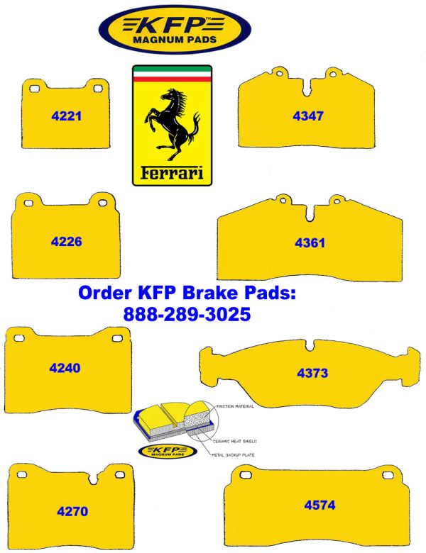 Ferrari Brake Pads ~ KFP4221 - KFP4226 - KFP4240 - KFP4270 - KFP4347 - KFP361 - KFP4373 - KFP4574