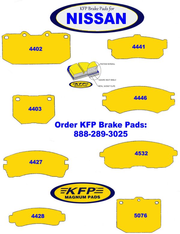 Nissan racing brake pads - KFP4402 - KFP4403 - KFP4427 - KFP4428 - KFP4441 - KFP4446 - KFP4532 - KFP5076