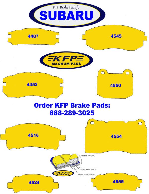 Subaru Brake Pads - KFP4407 - KFP4452 - KFP4516 - KFP4524 - KFP4545 - KFP4550 - KFP4554 - KFP4555