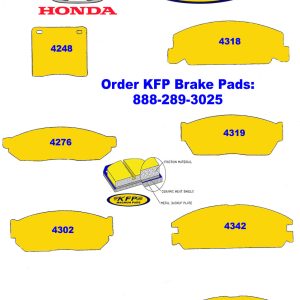 Honda Brake Pads ~ KFP4248 – KFP4276 – KFP4302 – KFP4308 – KFP4318 – KFP4319 – KFP4342 – KFP4344