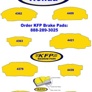 Honda Brake Pads ~ KFP4362 – KFP4363 – KFP4379 – KFP4404 – KFP4409 – KFP4421 – KFP4439 – KFP4453 – KFP4455 – KFP4479 – KFP4481 – KFP4538