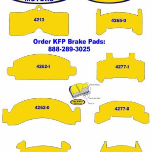 General Motors GM brake pads – 4213 – 4262-I – 4262-0 – 4265-I – 4265-0 – 4277-I – 4277-0 – 4279-1 – 4229-0 – 4478-I – 4478-0 – 4484 – 4507 – 4508 – 4518 – 4519