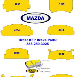 Mazda brake pads – KFP4238 – KFP4254 – KFP4299 – KFP4335 – KFP4336 – KFP4341 – KFP4357 – KFP4370 – KFP4371 – KFP4375 – KFP4376 – KFP4399 – KFP4400 – KFP4404 – KFP4408 – KFP4412