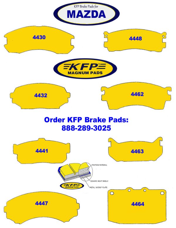 Mazda brake pads - KFP4430 - KFP4432 - KFP4441 - KFP4447 - KFP4448 - KFP4462 - KFP4463 - KFP4464