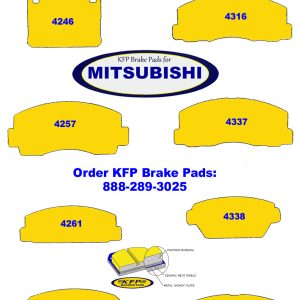 Mitsubishi brake pads – KFP4246 – KFP4257 – KFP4261 – KFP4310 – KFP4316 – KFP4337 – KFP4338 – KFP4368