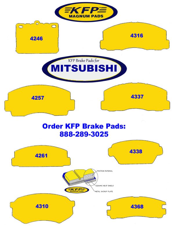 Mitsubishi brake pads - KFP4246 - KFP4257 - KFP4261 - KFP4310 - KFP4316 - KFP4337 - KFP4338 - KFP4368