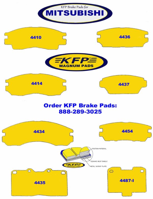 Mitsubishi brake pads - KFP4410 - KFP4414 - KFP4434 - KFP4435 - KFP4436 - KFP4437 - KFP4454 - KFP4487-I