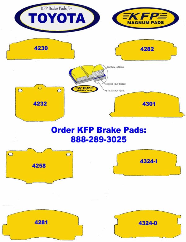 Toyota Brake Pads - KFP4230 - KFP4232 - KFP4258 - KFP4281 - KFP4282 - KFP4301 - KFP4324-I - KFP4324-0