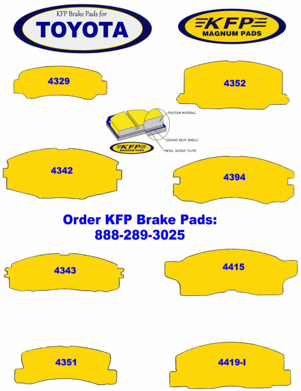 Toyota racing brakes - KFP4329 - KFP4342 - KFP4343 - KFP4351 - KFP4352 - KFP4394 - KFP4415 - KFP4419-I
