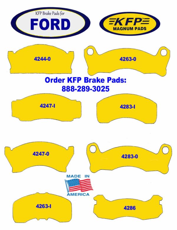 Ford brake pads - KFP4244-0 - KFP4247-I - KFP4247-0 - KFP4263-I - KFP4263-0 - KFP4283-I - KFP4283-0 - KFP4286
