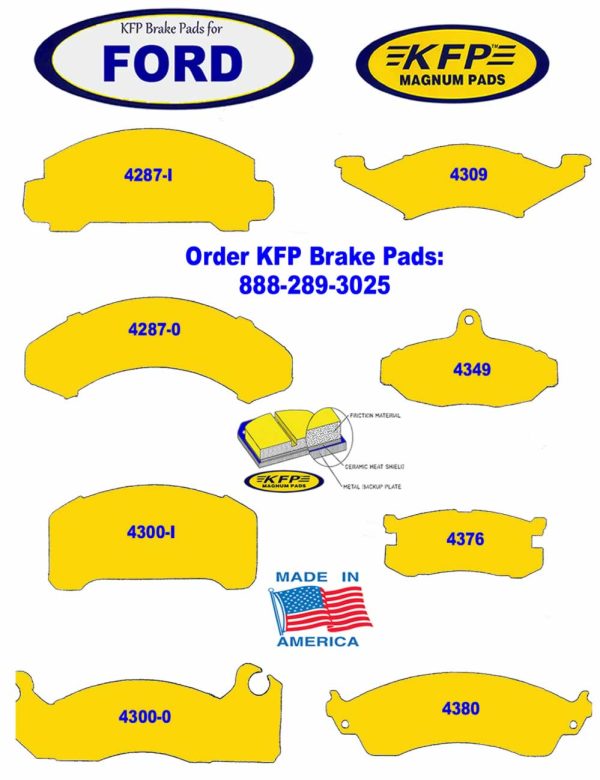 Ford brake pads - KFP4287-I - KFP4287-0 - KFP4300-I - KFP4300-0 - KFP4309 - KFP4349 - KFP4376 - KFP4380