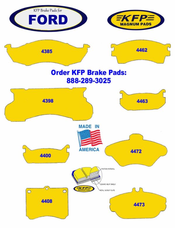 Ford brake pads - KFP4385 - KFP4398 - KFP4400 - KFP4408 - KFP4462 - KFP4463 - KFP4472 - KFP4473