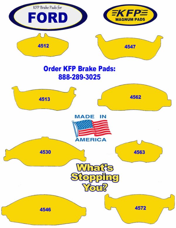 Ford brake pads - KFP4512 - KFP4513 - KFP4530 - KFP4546 - KFP4547 - KFP4562 - KFP4563 - KFP4572